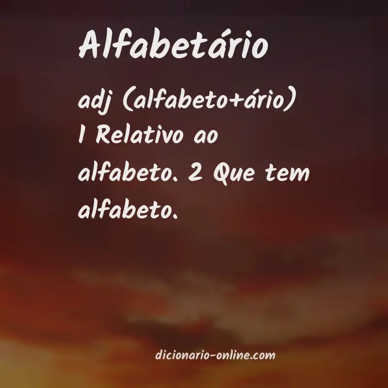 Significado de alfabetário