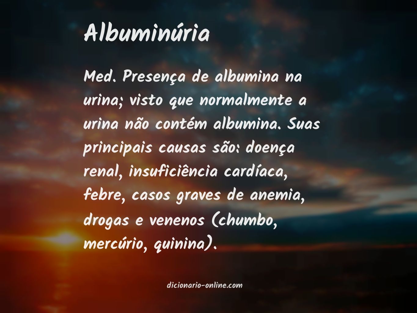 Significado de albuminúria