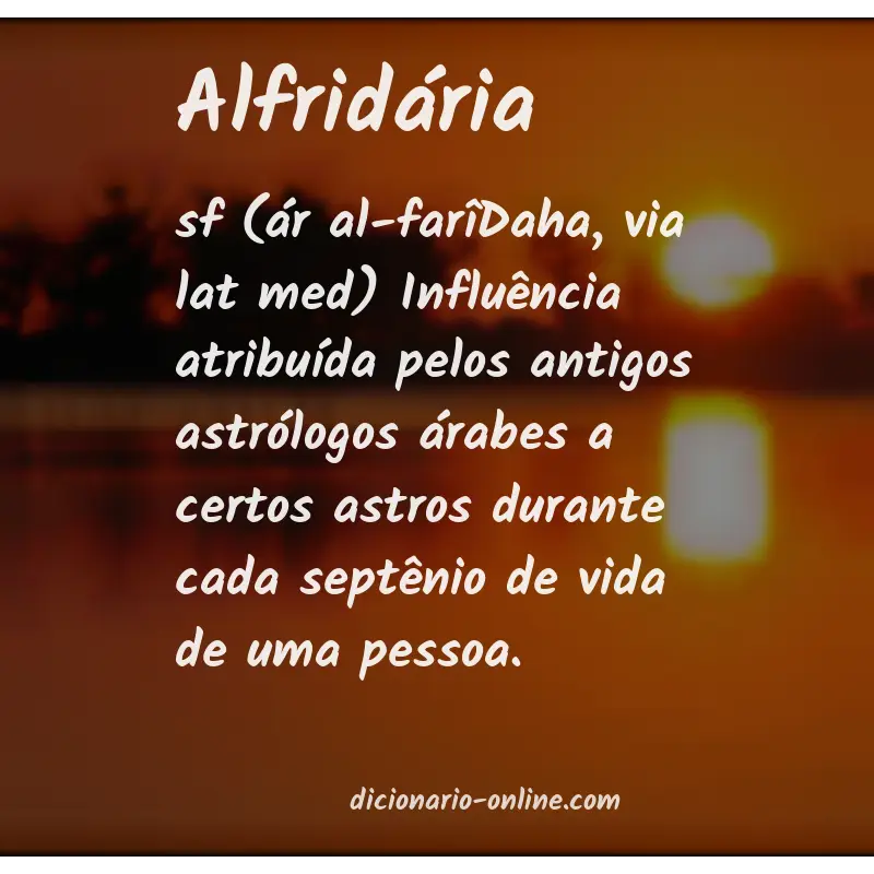Significado de alfridária