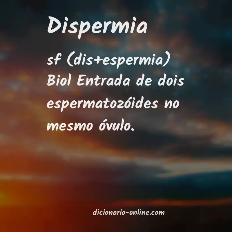 Significado de dispermia