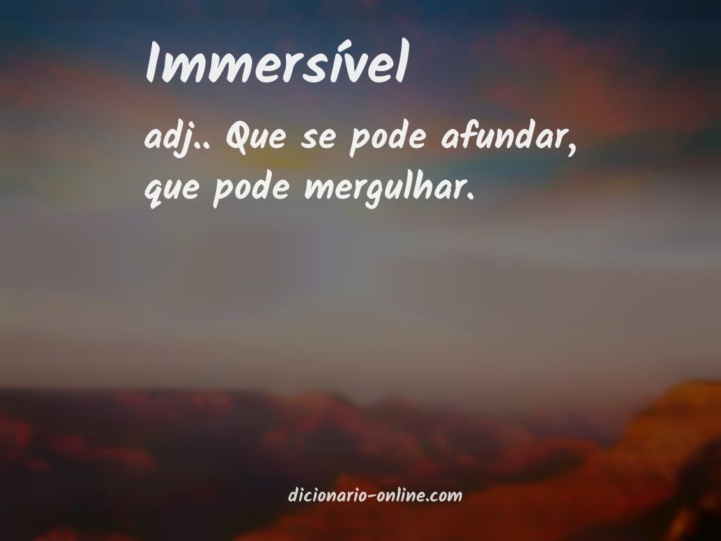 Significado de immersível