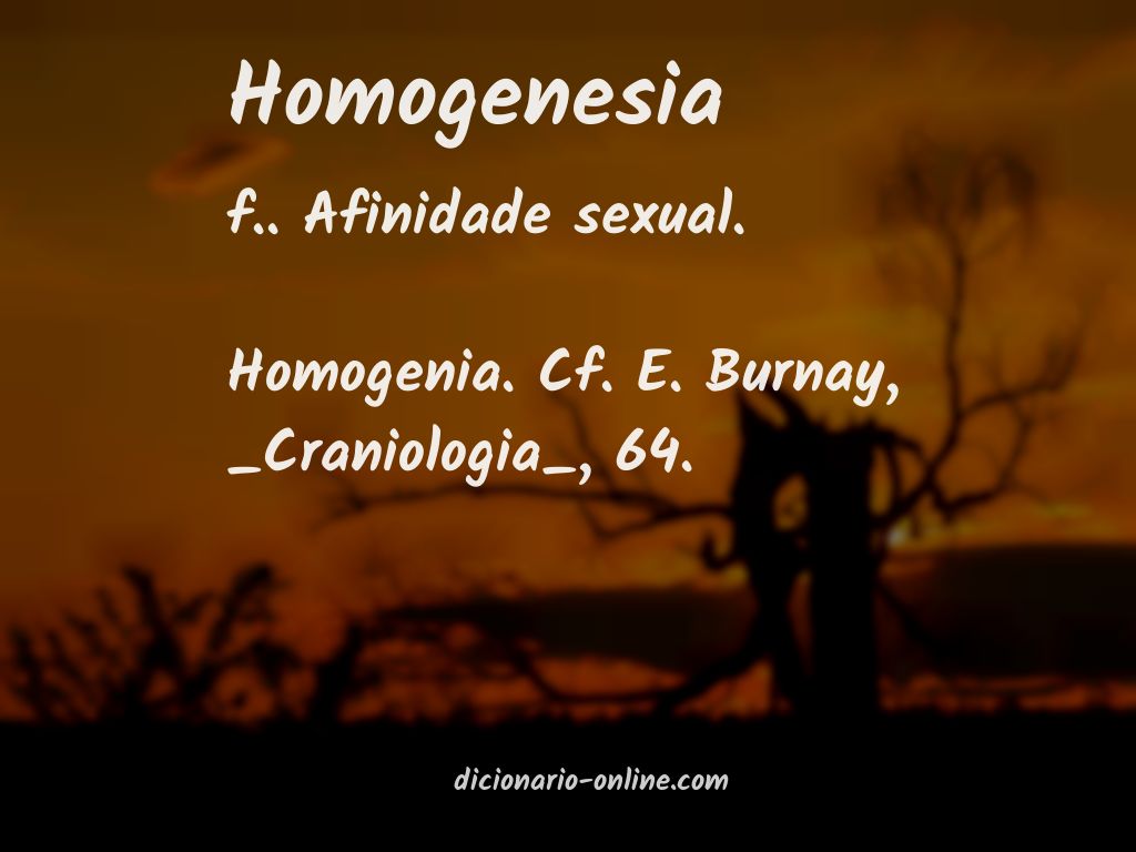Significado de homogenesia