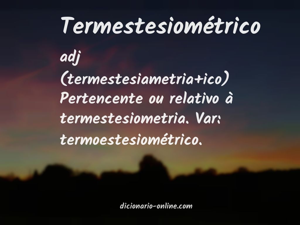 Significado de termestesiométrico