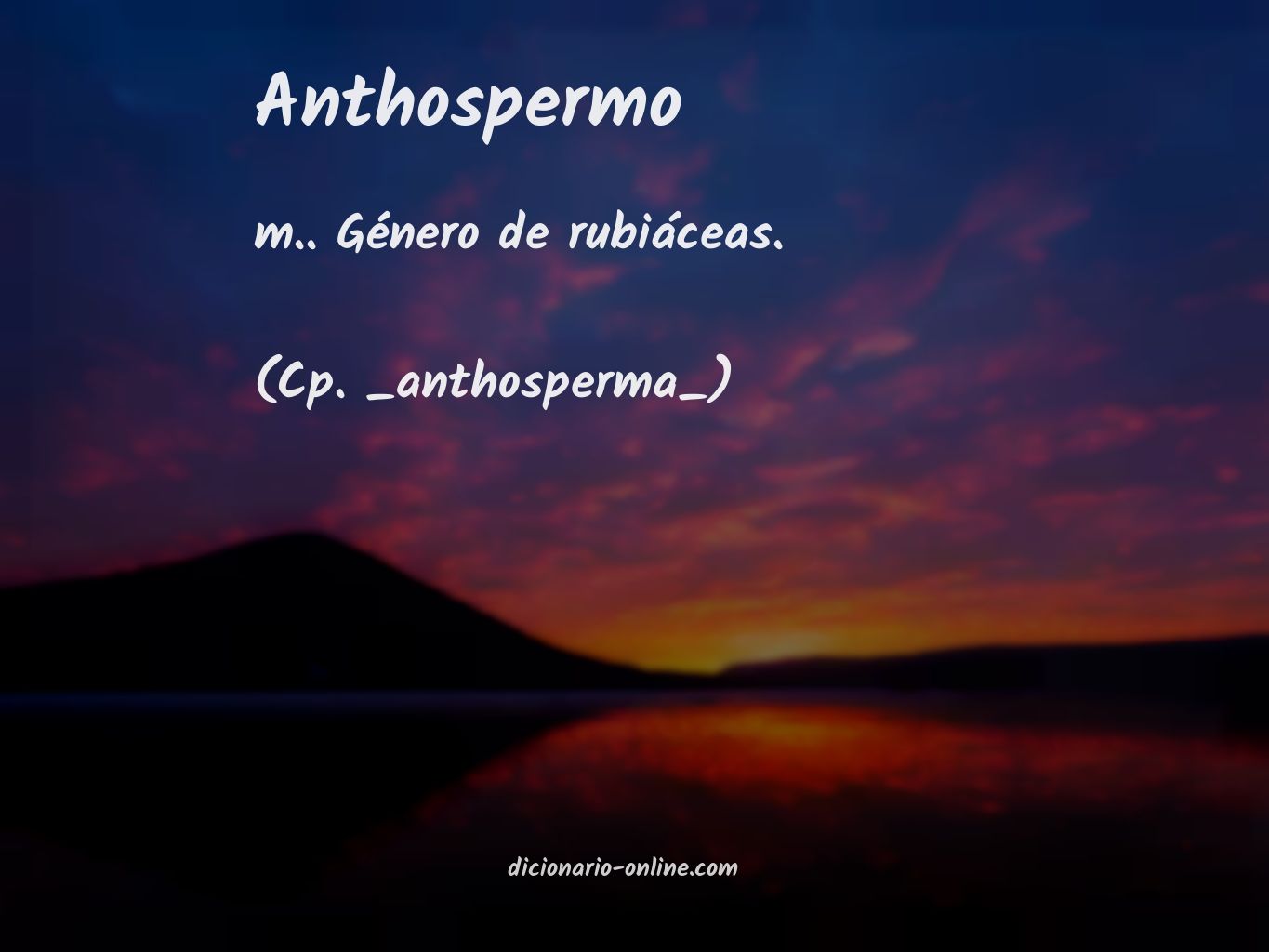 Significado de anthospermo