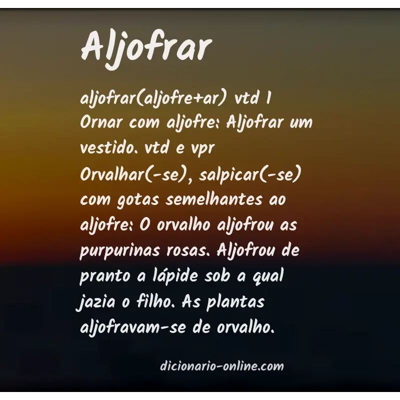 Significado de aljofrar