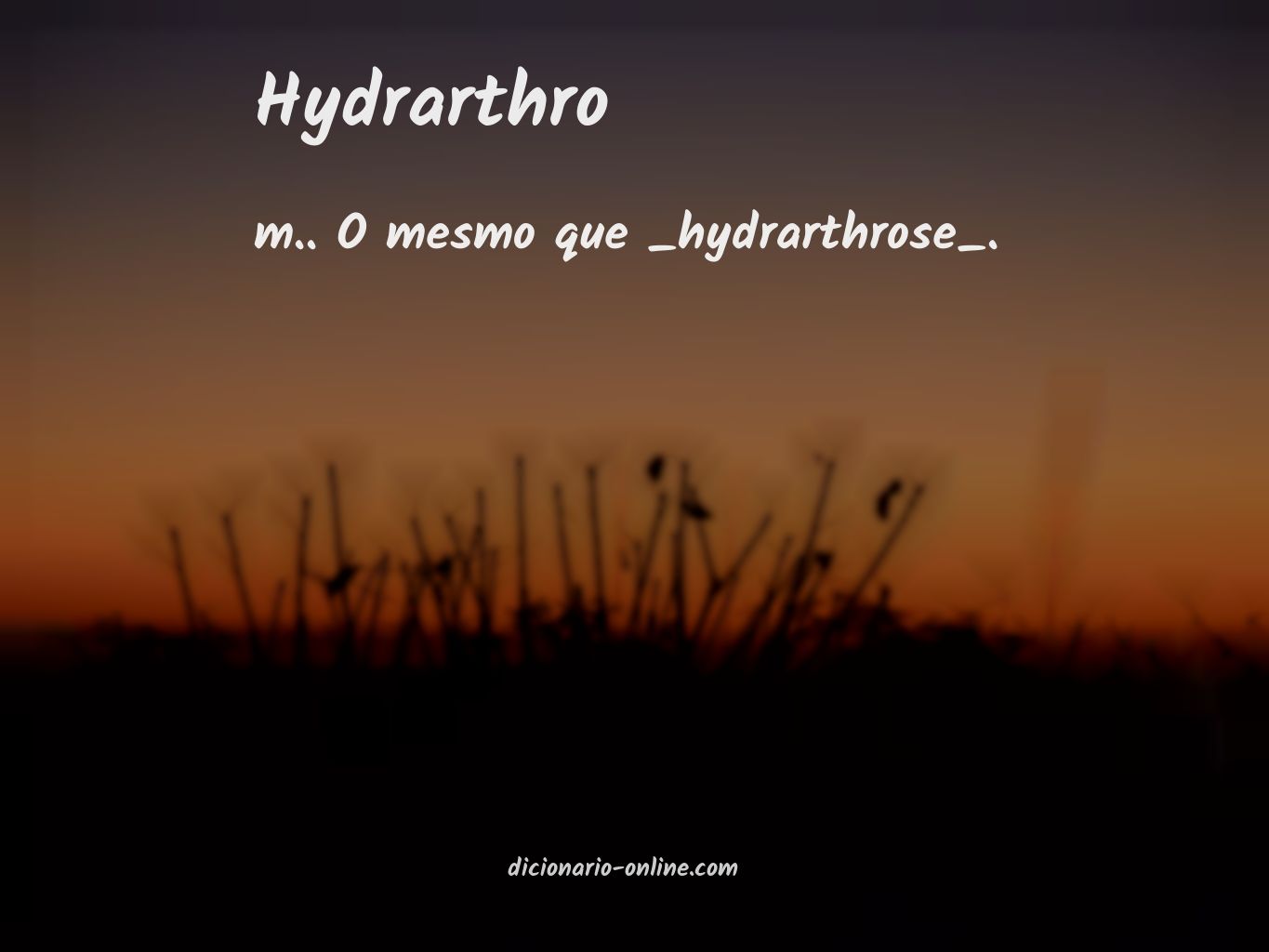 Significado de hydrarthro