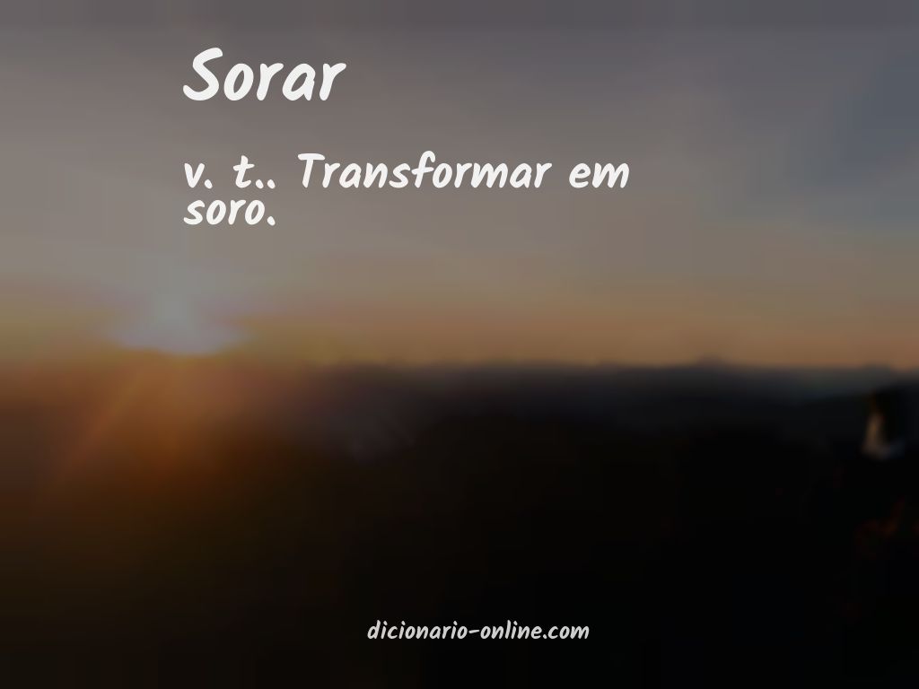 Significado de sorar