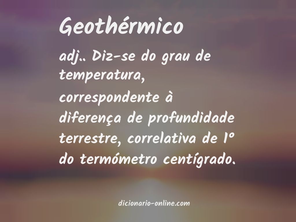 Significado de geothérmico