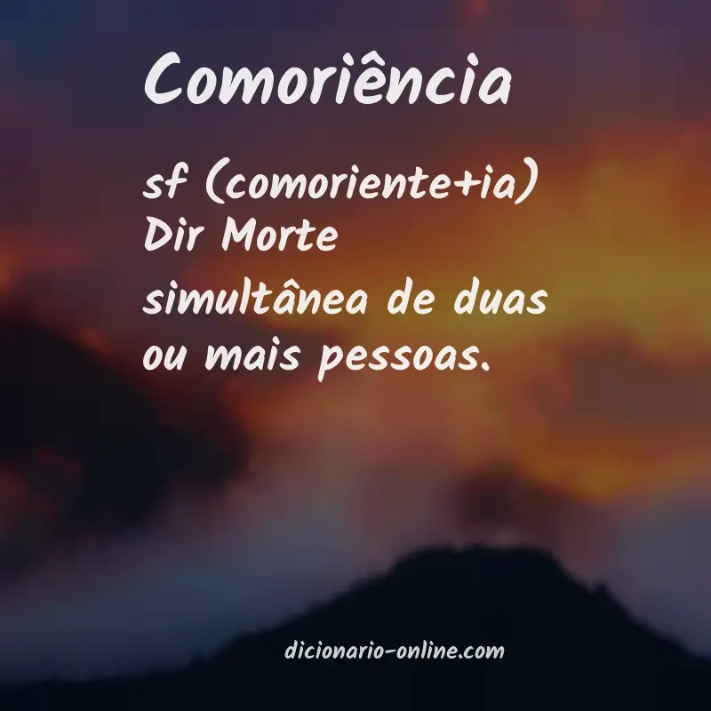 Significado de comoriência