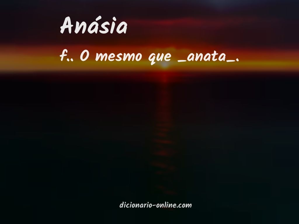 Significado de anásia