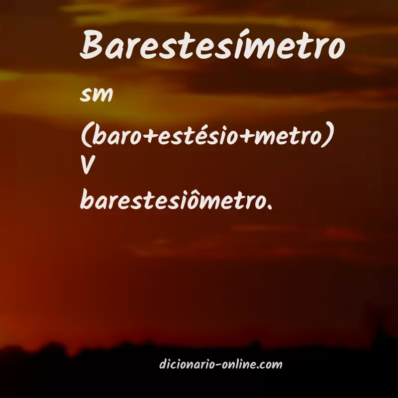 Significado de barestesímetro