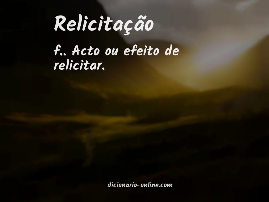 Significado de relicitação