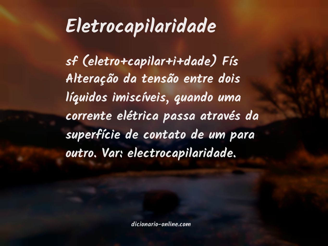 Significado de eletrocapilaridade