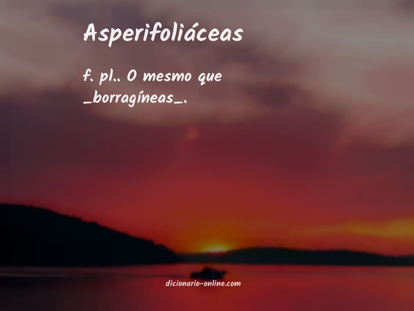 Significado de asperifoliáceas