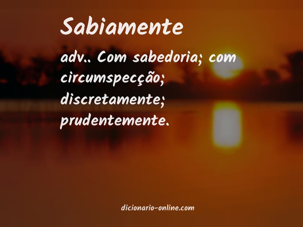 Significado de sabiamente