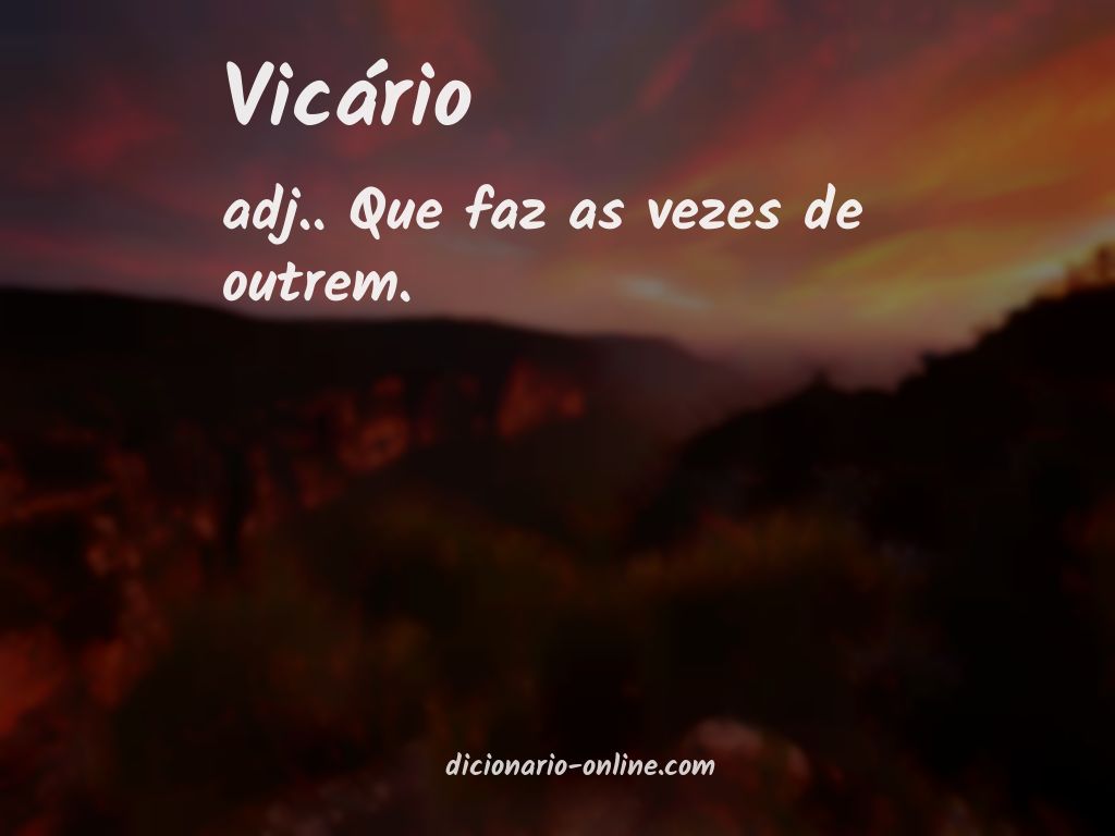 Significado de vicário