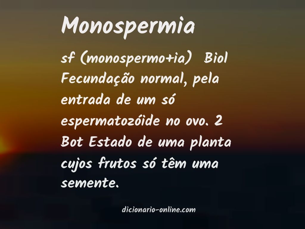 Significado de monospermia