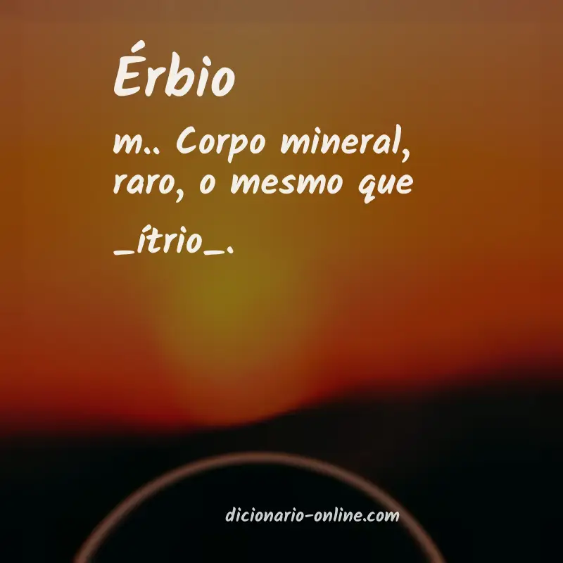 Significado de érbio