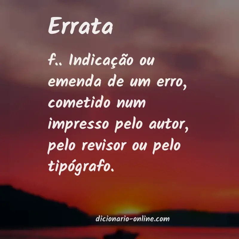 Significado de errata