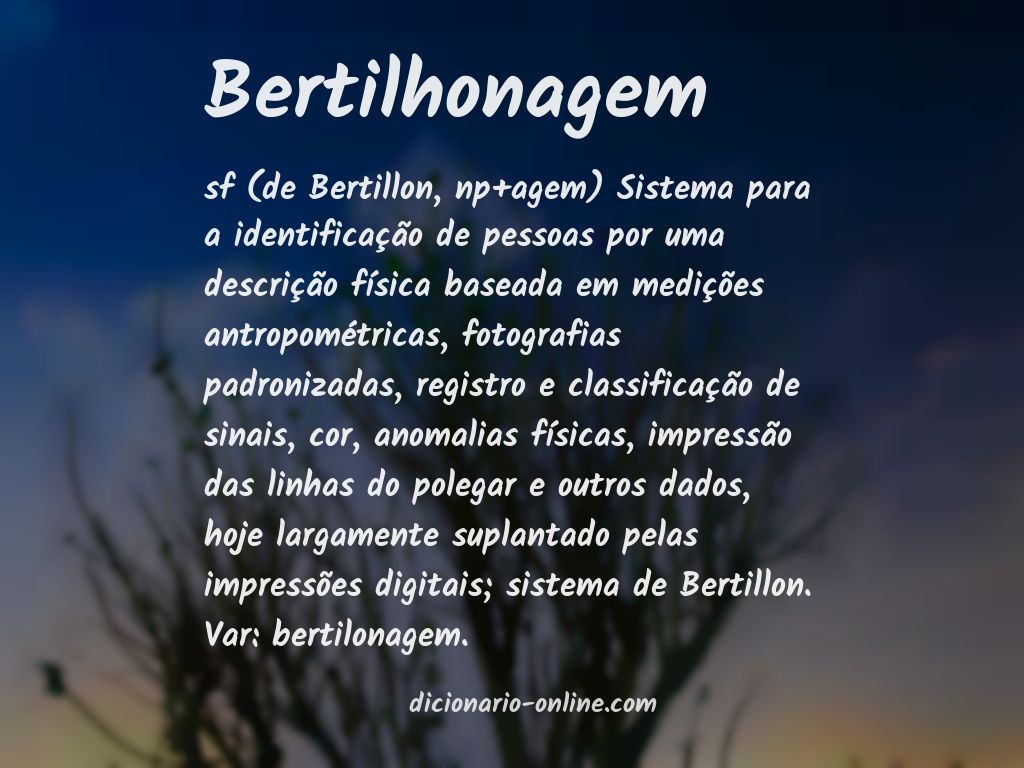 Significado de bertilhonagem