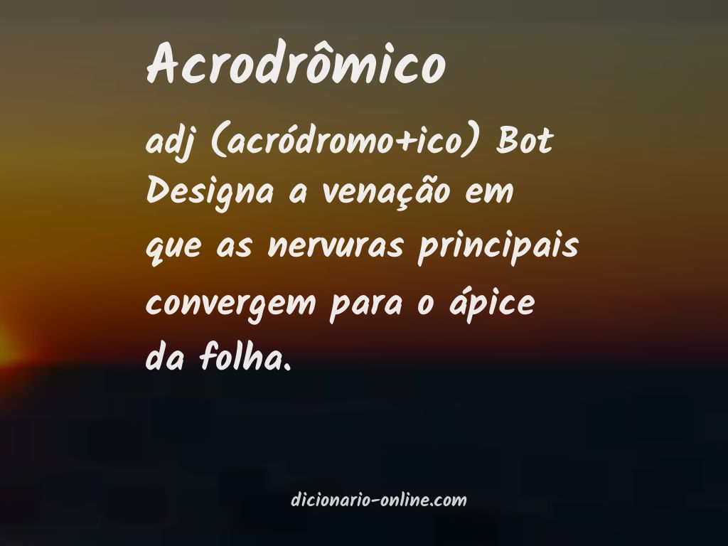 Significado de acrodrômico