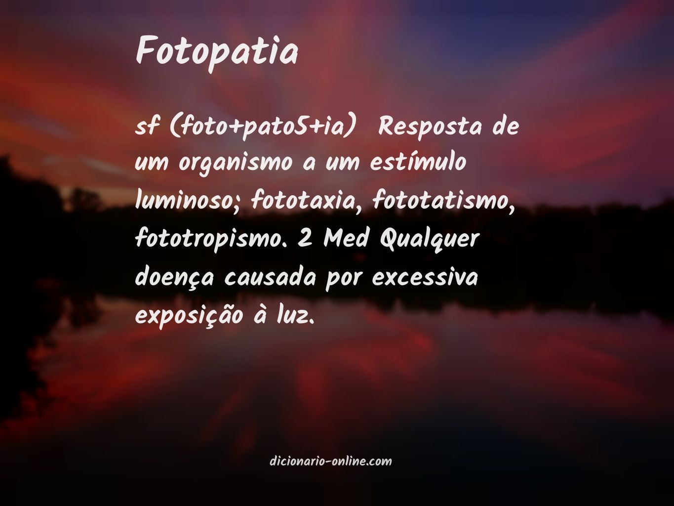 Significado de fotopatia