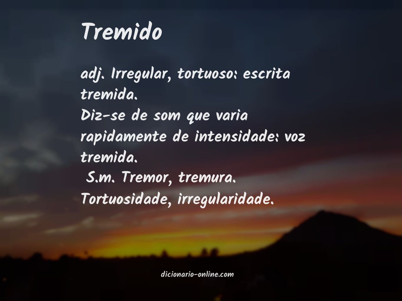 Significado de tremido