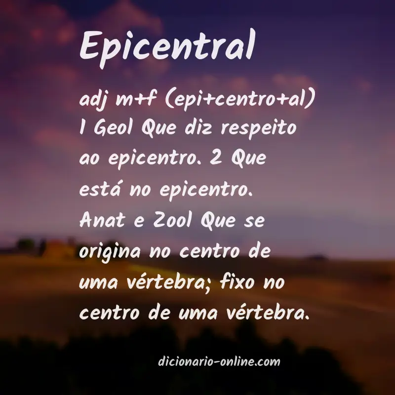 Significado de epicentral