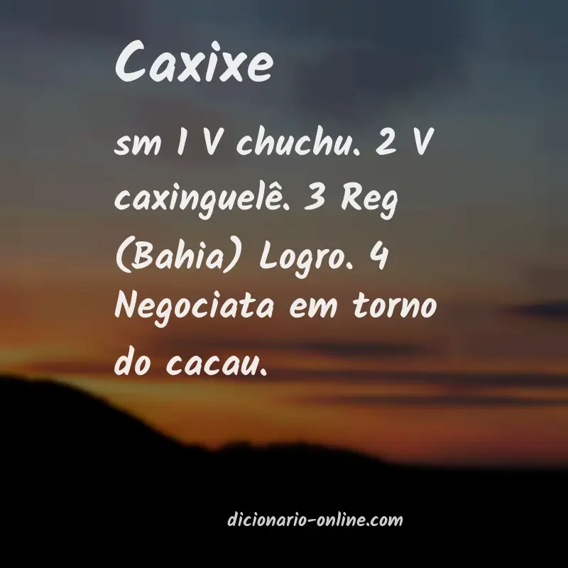 Significado de caxixe