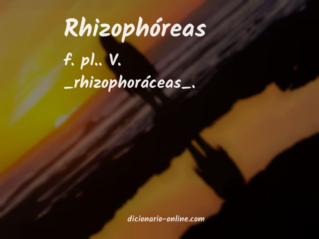 Significado de rhizophóreas