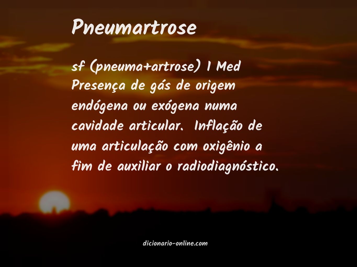 Significado de pneumartrose