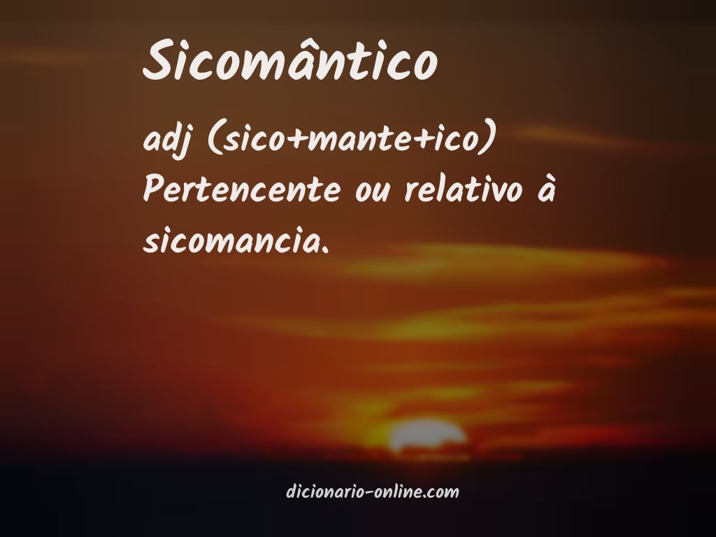 Significado de sicomântico