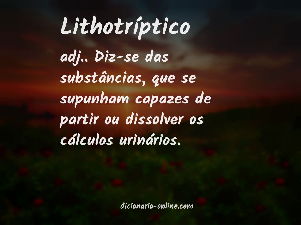 Significado de lithotríptico