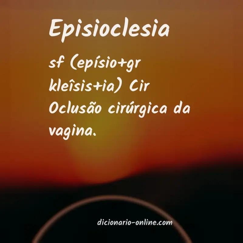 Significado de episioclesia
