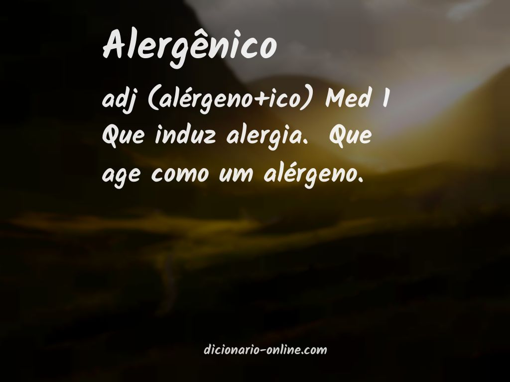 Significado de alergênico