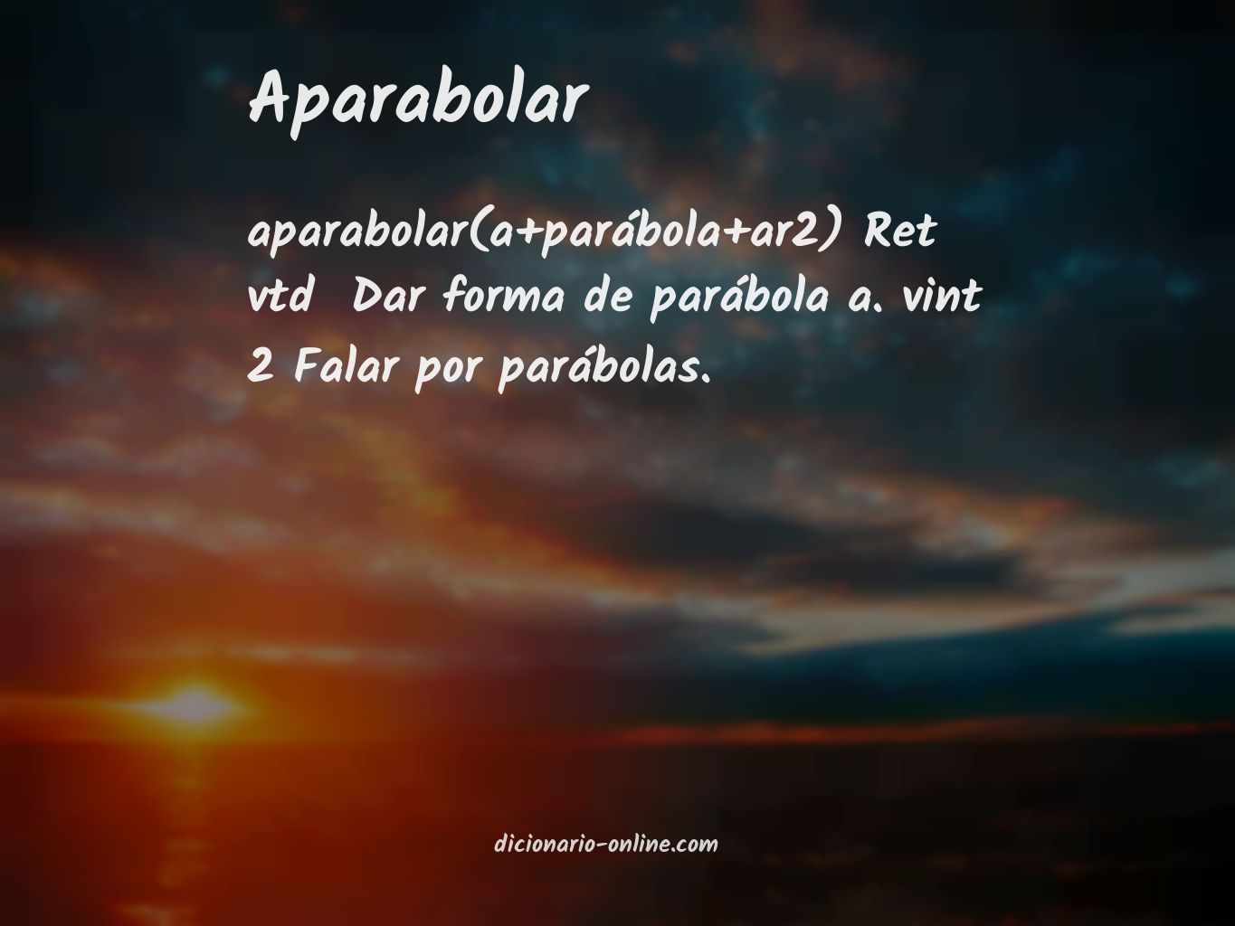 Significado de aparabolar