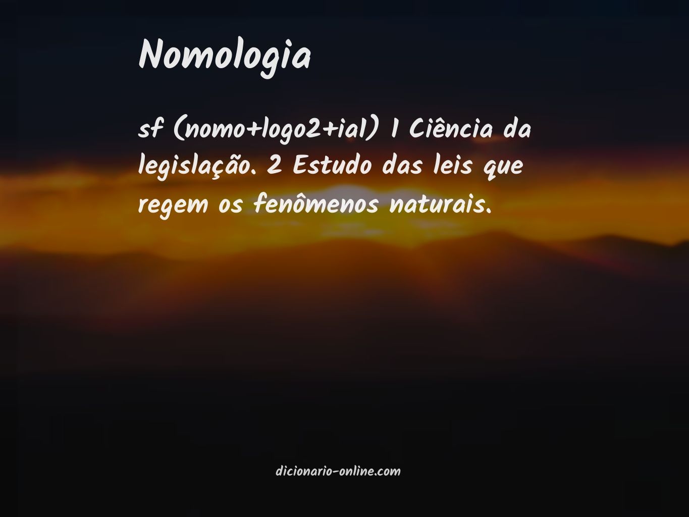 Significado de nomologia