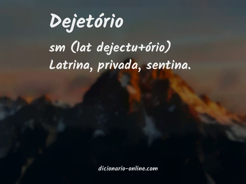 Significado de dejetório