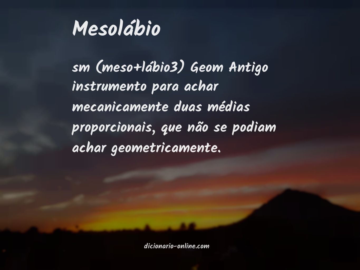 Significado de mesolábio