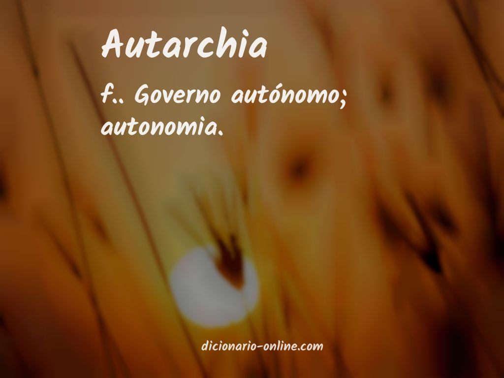 Significado de autarchia