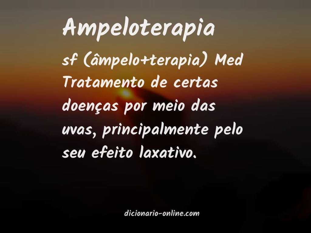 Significado de ampeloterapia