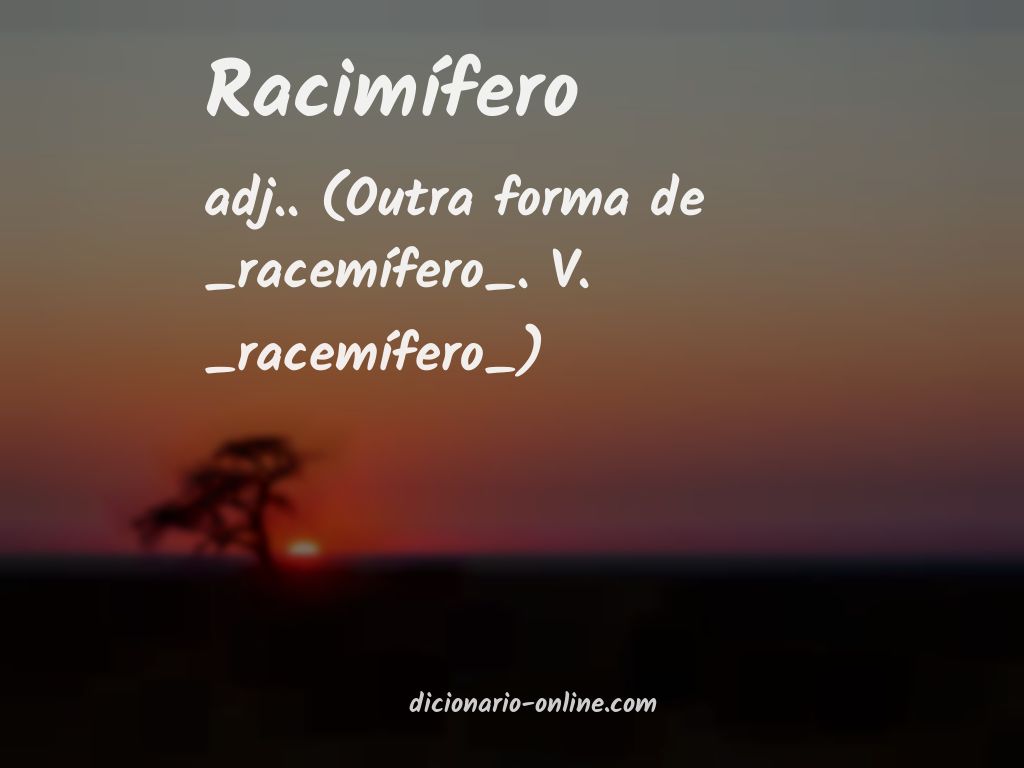 Significado de racimífero