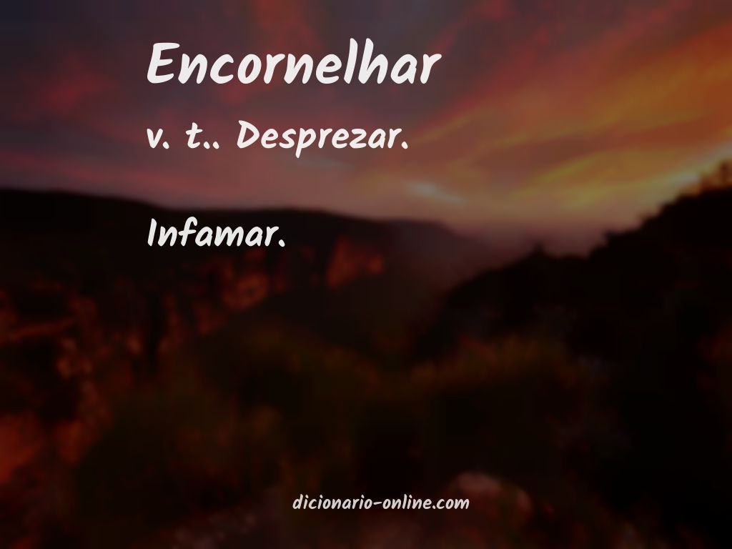 Significado de encornelhar