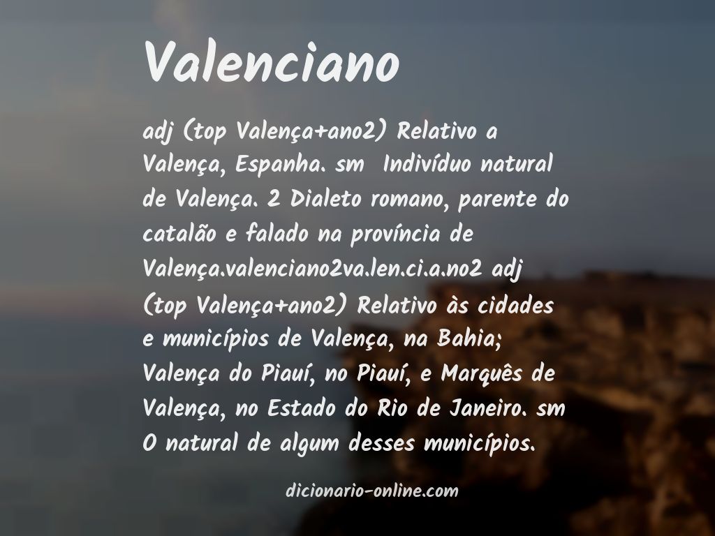 Significado de valenciano
