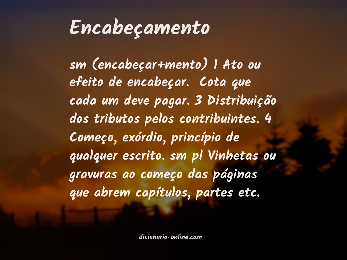 Significado de encabeçamento