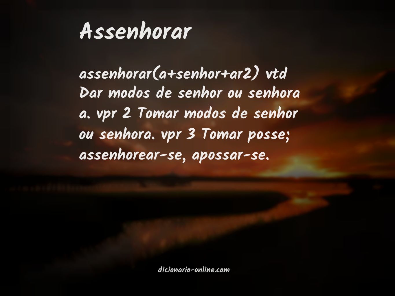 Significado de assenhorar