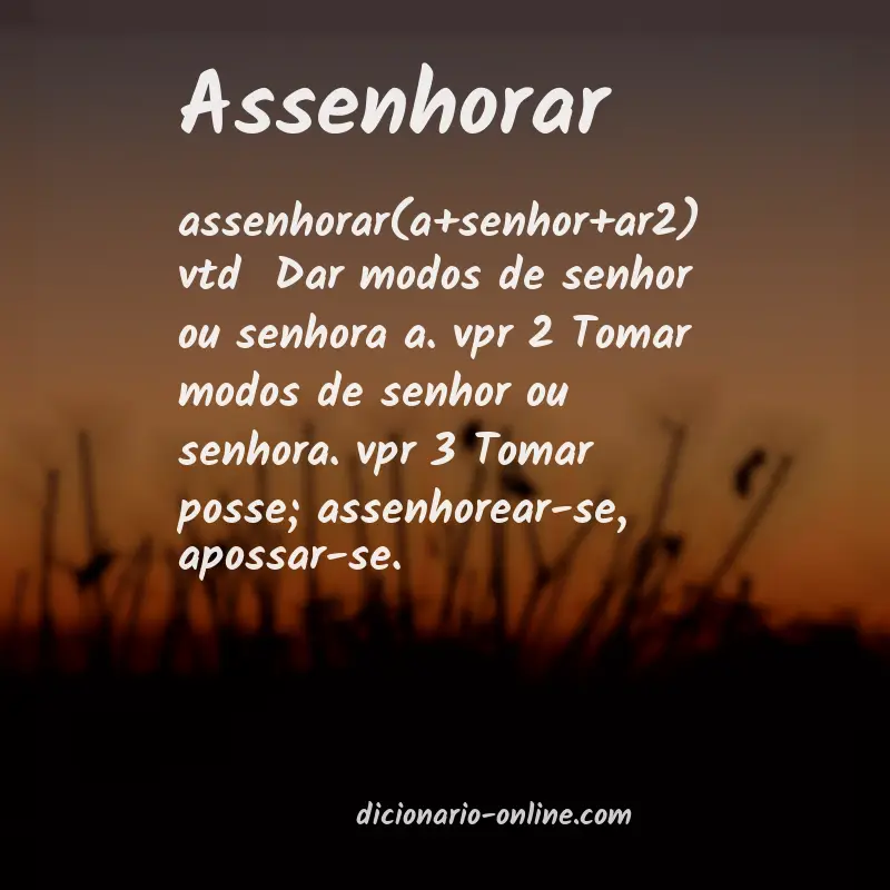 Significado de assenhorar