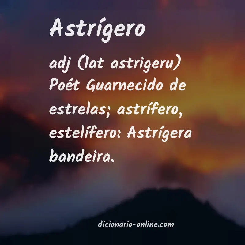 Significado de astrígero