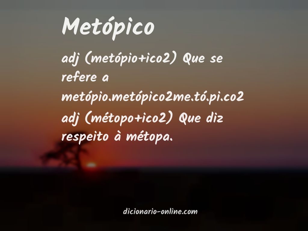 Significado de metópico