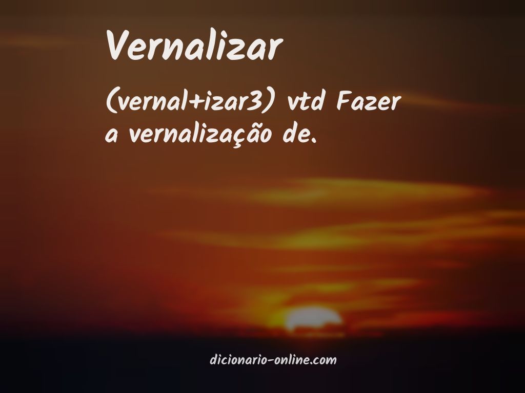 Significado de vernalizar